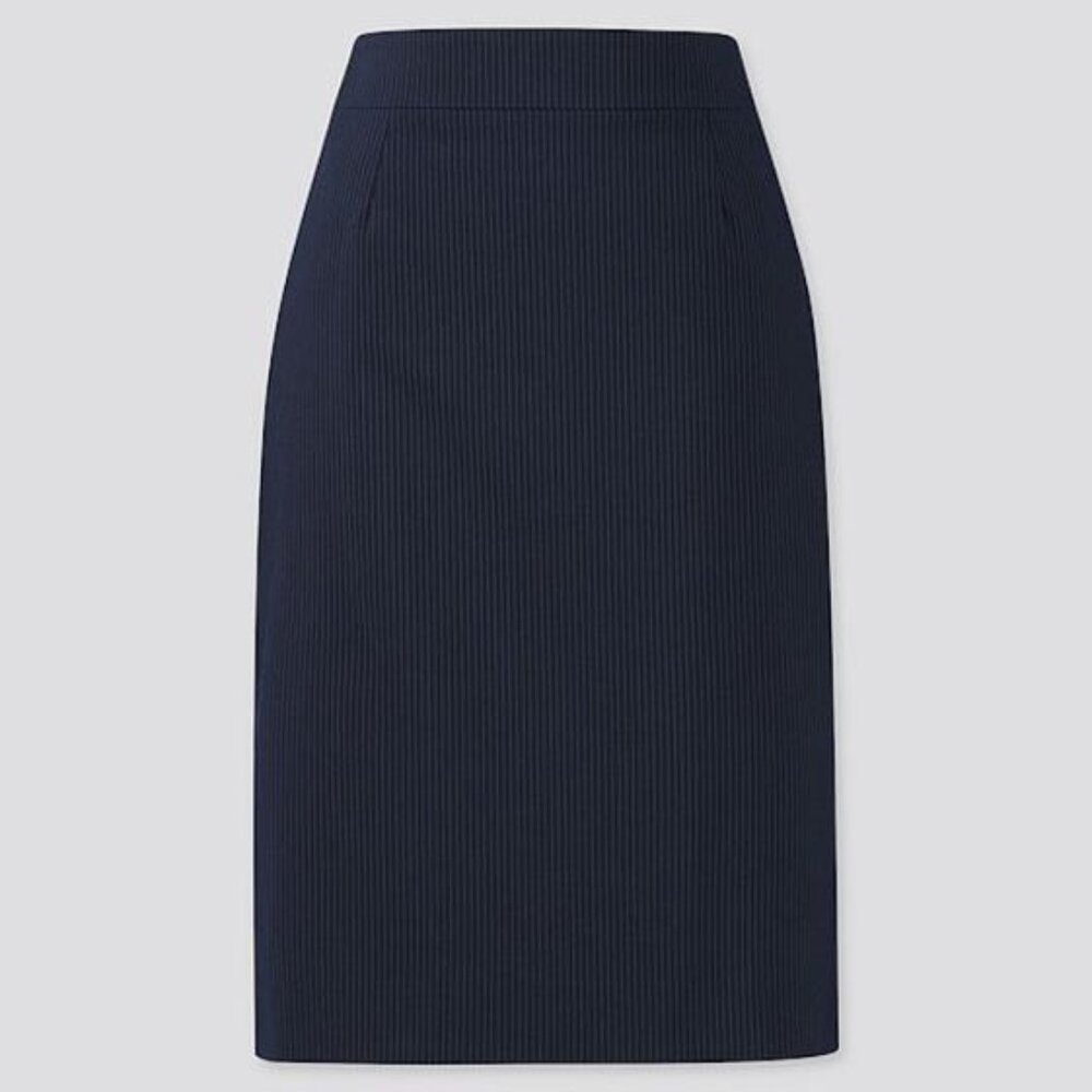 BNWT uniqlo Elegant stretchy Navy Pinstripe Skirt Size 2